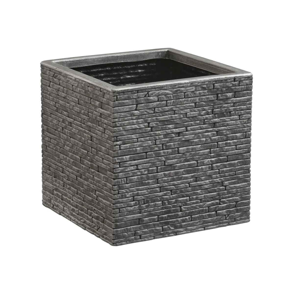 Large Brick Effect Square Planter - Grey