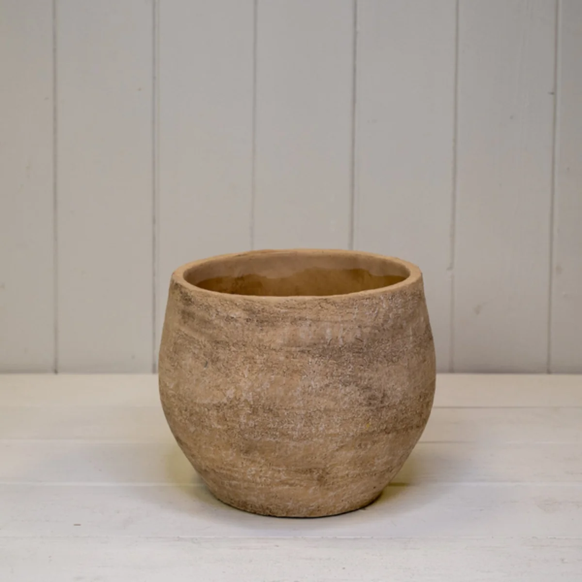 Sturdy Grey Cement Planter for Home Decor - Brown