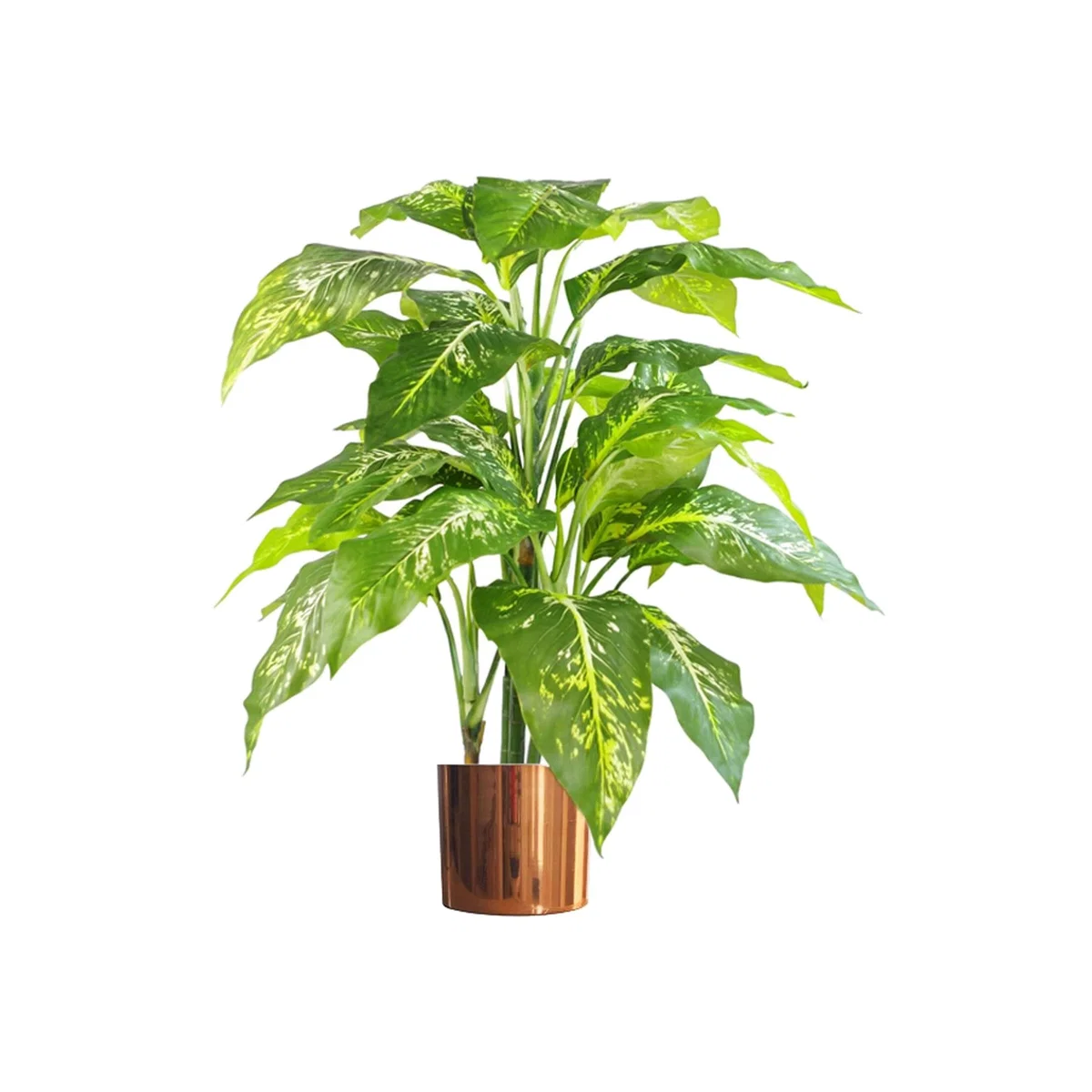 Spotted Evergreen Tree Artificial Plant - Green With Copper Planter