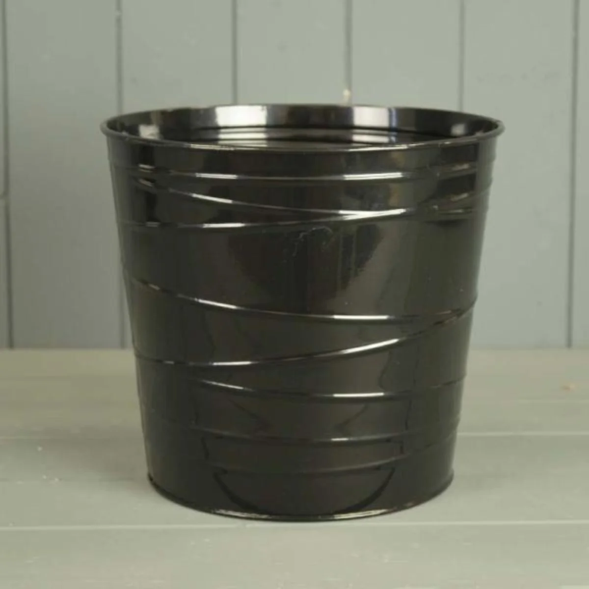 Black Zinc Pot (with drainage Holes) - Black