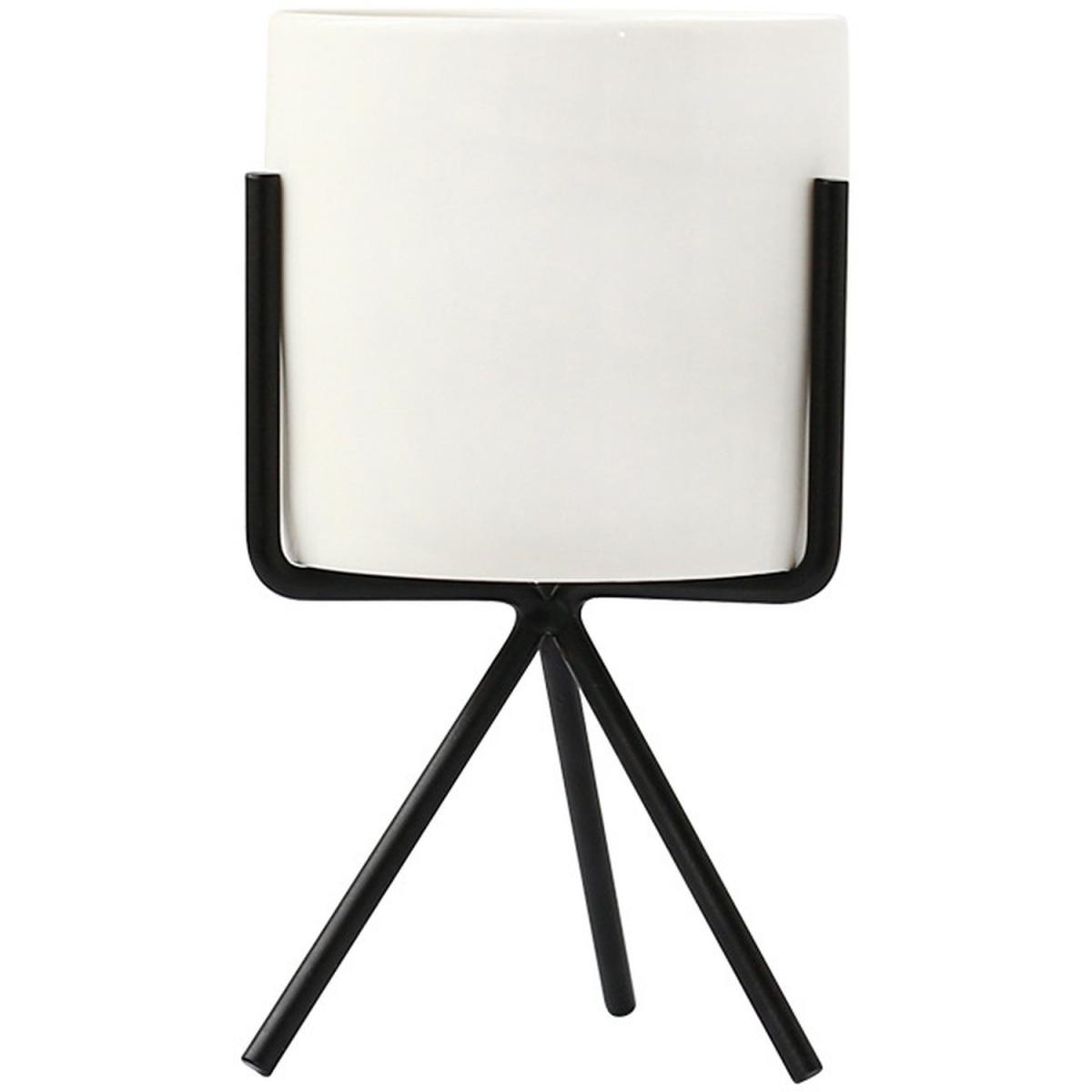Modern Small Planter with Stand - Black / 14.5cm – image 2