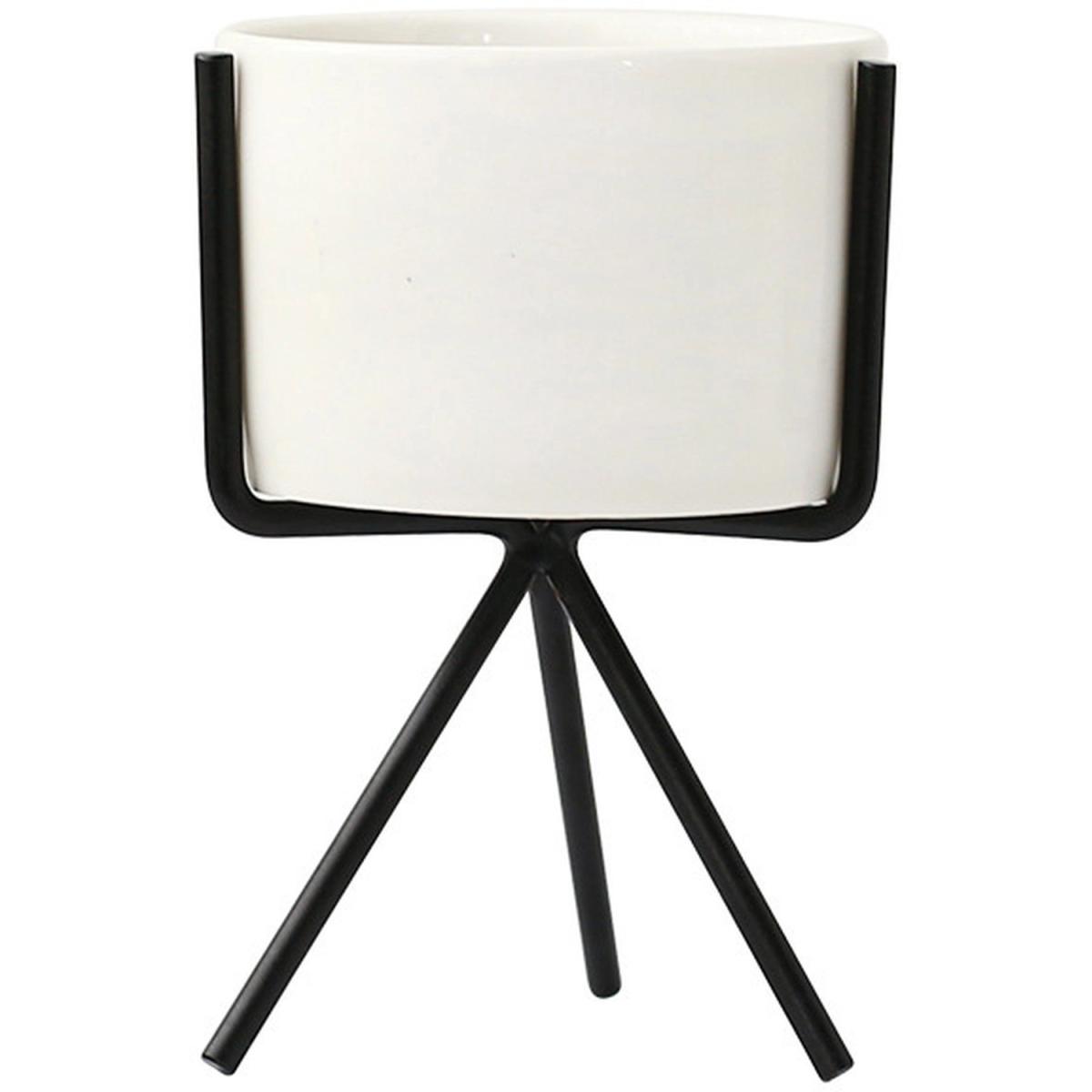 Modern Small Planter with Stand - Black / 14.5cm – image 6