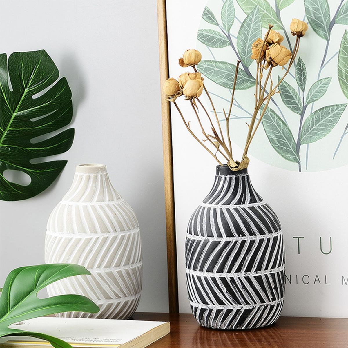 Nordic Ceramic Hydroponics Flower Plant Vase Pot  - Black – image 6