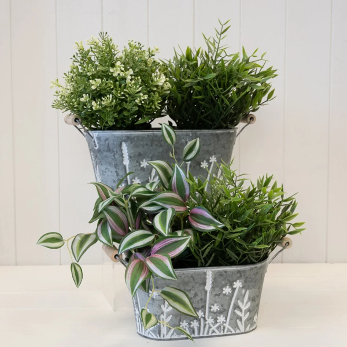 Grey Set of Two Meadow Oval Planters - Grey – image 4