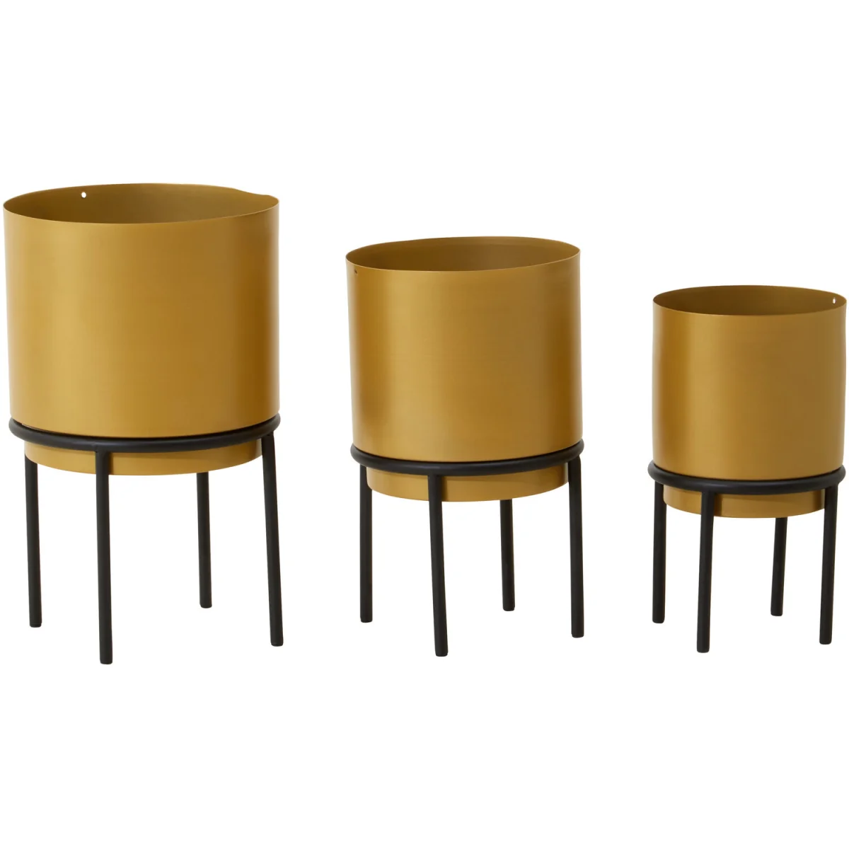 Avento Set Of Three Gold Finish Planters - Gold – image 2