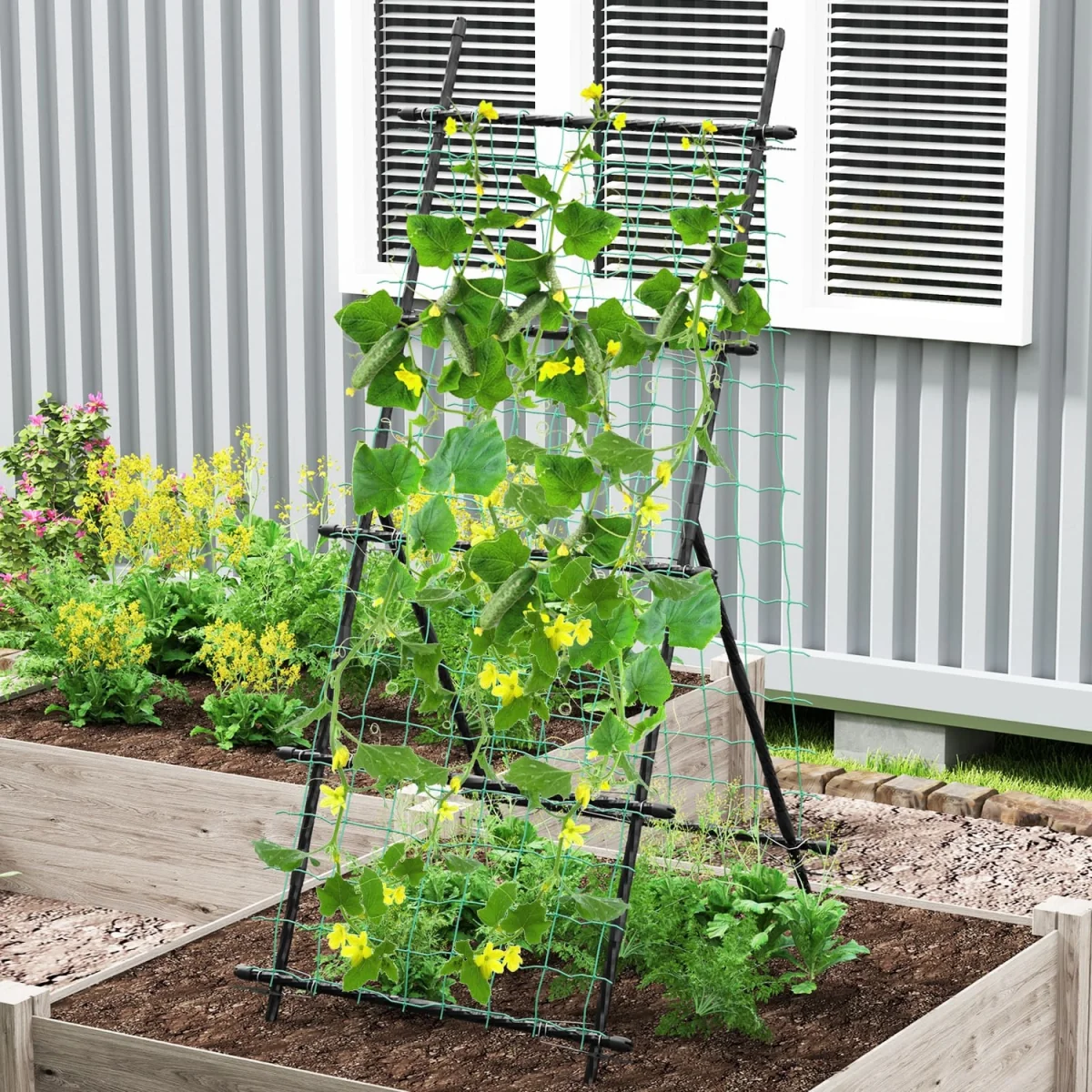 Netted Vertical Garden Plant Trellis - Black – image 2