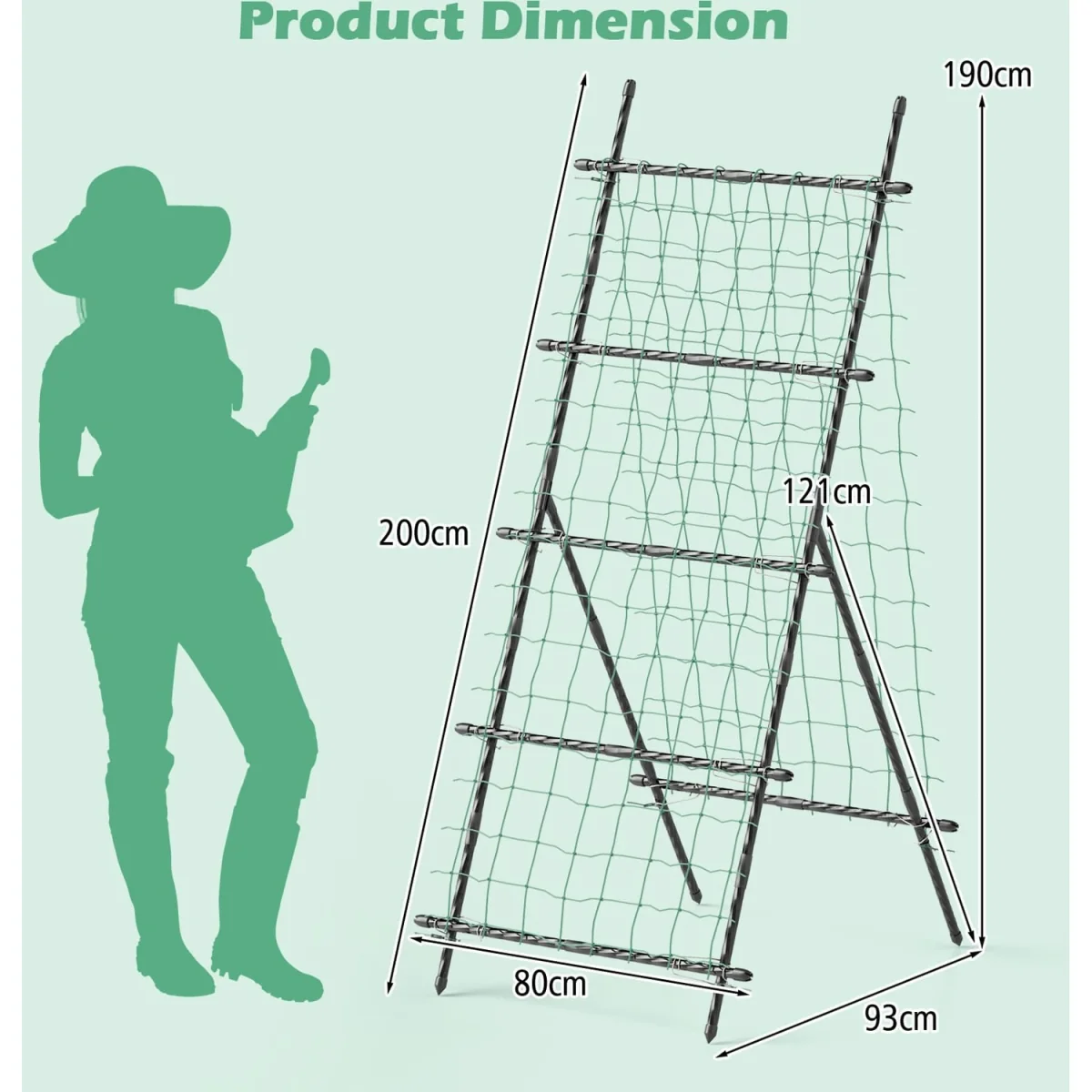 Netted Vertical Garden Plant Trellis - Black – image 4
