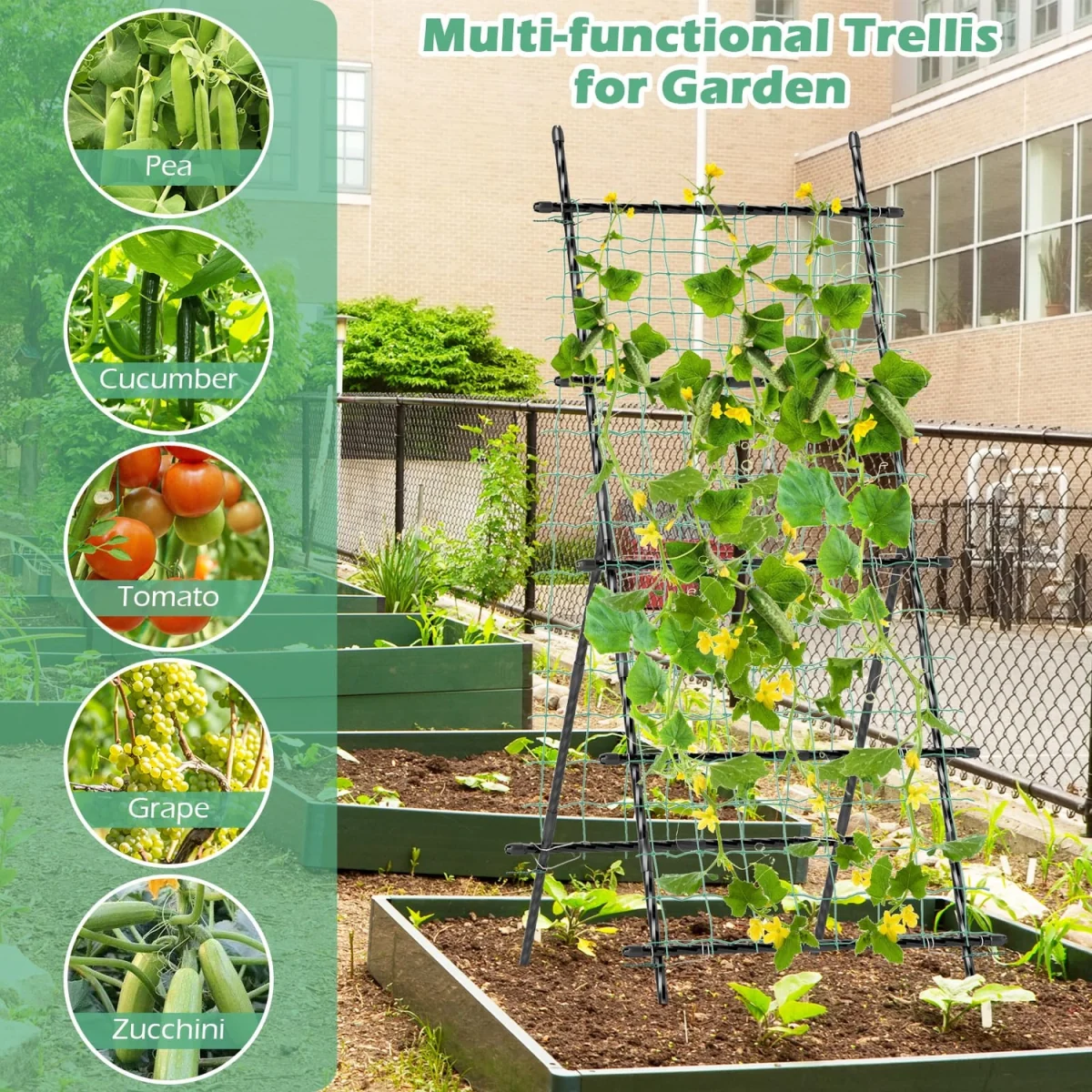 Netted Vertical Garden Plant Trellis - Black – image 6