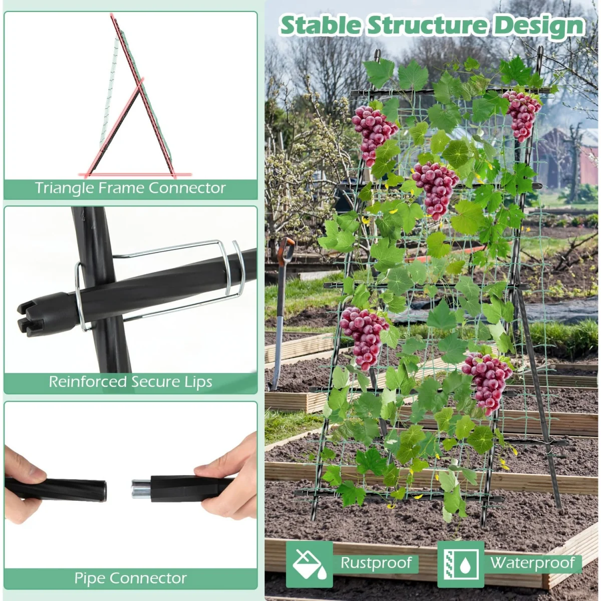 Netted Vertical Garden Plant Trellis - Black – image 7
