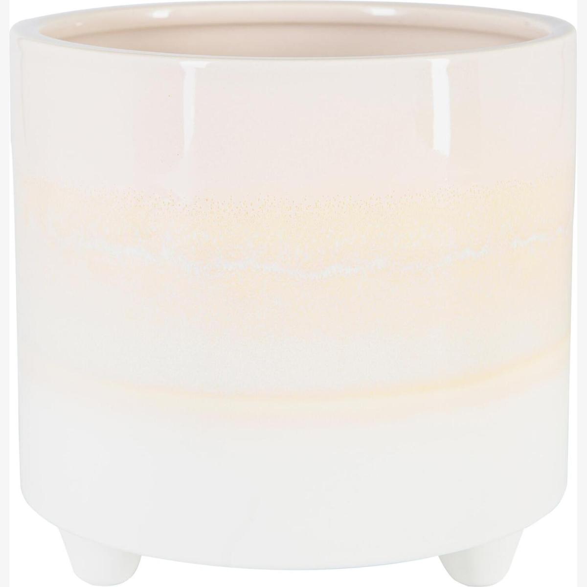18cm Reactive Glaze Footed Plant Pot - Natural – image 1