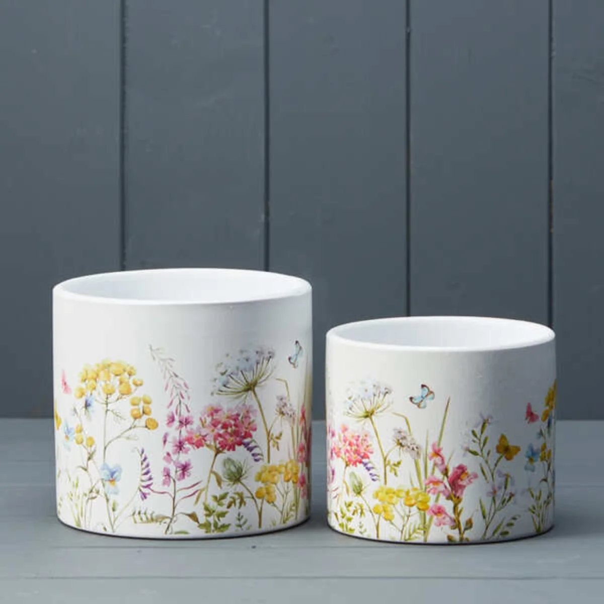 Rustic White Ceramic Spring Meadow Pot - Multi – image 2