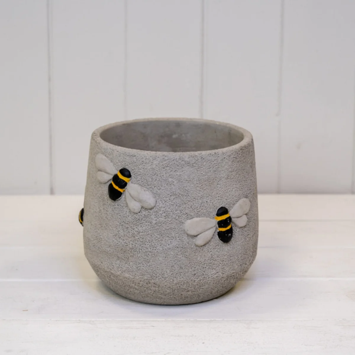 Rustic Large Grey Cement Bee Planter - Grey – image 1