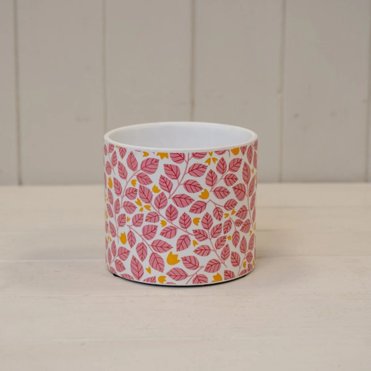 Sturdy Pink Finish Leaf Pot Plant pot - Pink
