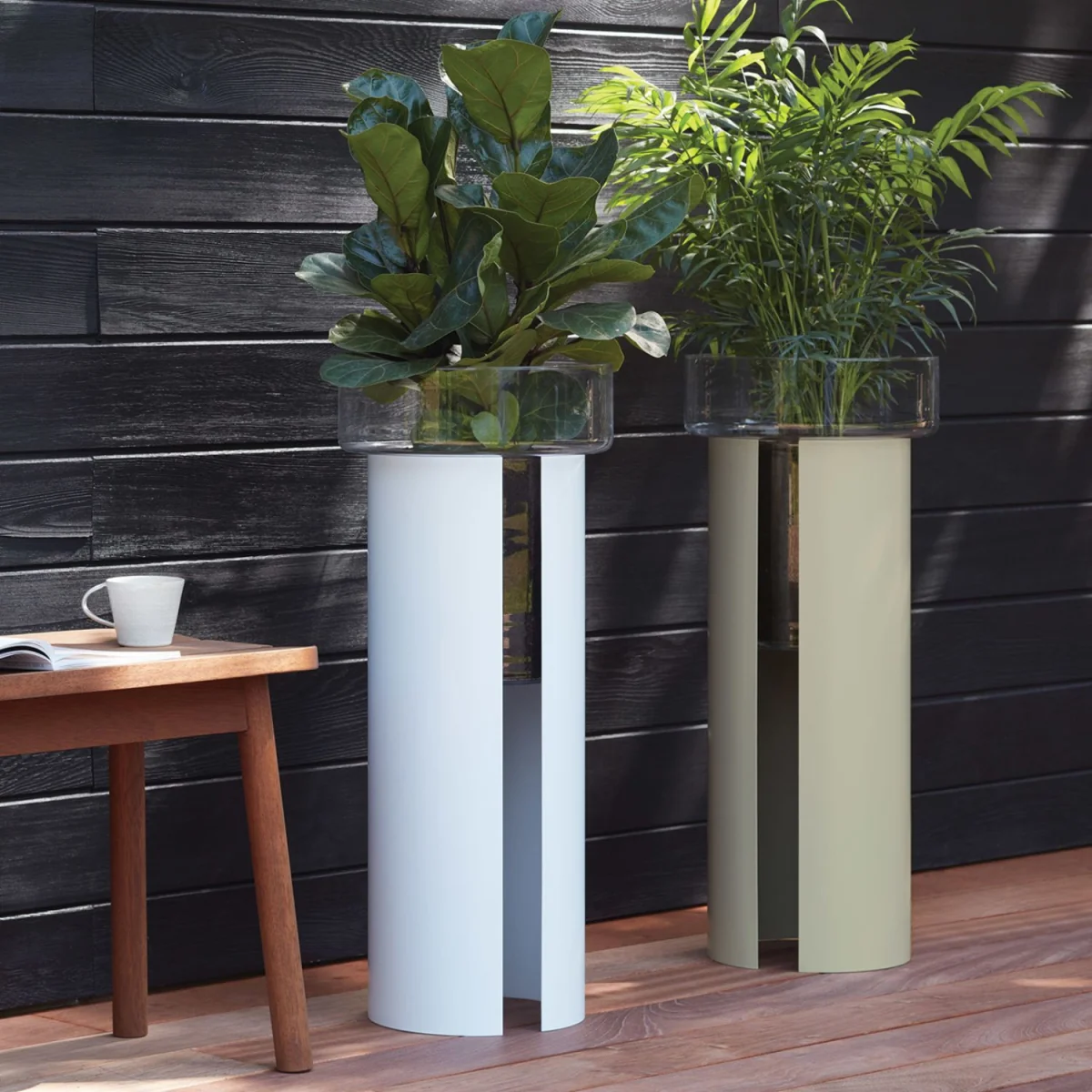 LSA Terrazza Planter H75cm Clear and Grey - Grey – image 4