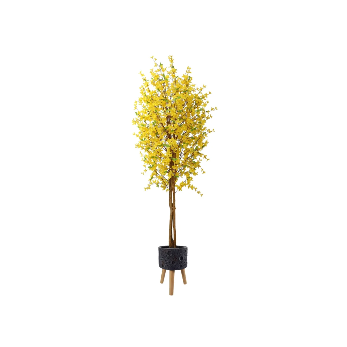 Pegdev 150cm Forsythia Tree with Lunar Black Planter - Yellow – image 1