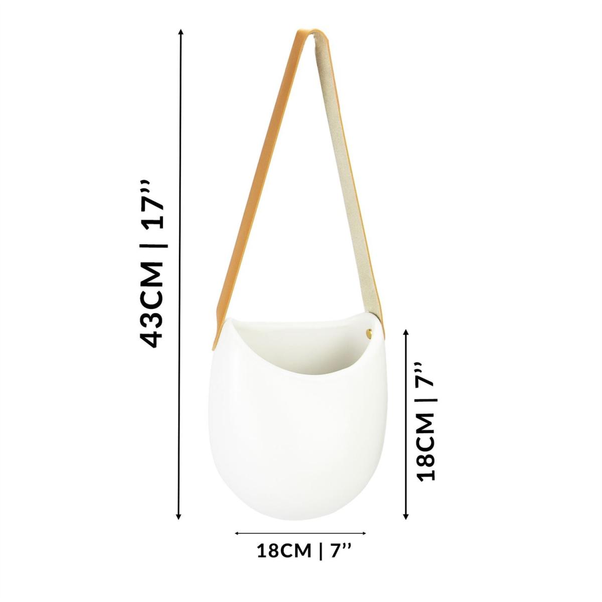Ceramic Hanging Wall Planters - Set of 2 - White – image 2