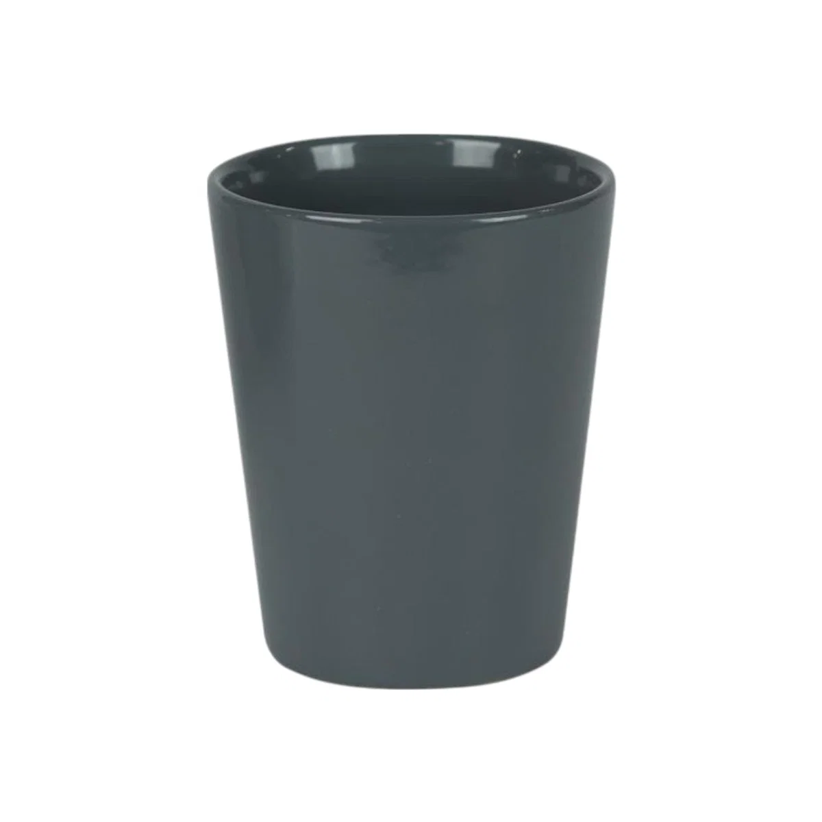 Ceramic Glossy Grey Indoor Plant, Cache Pot - 12cm