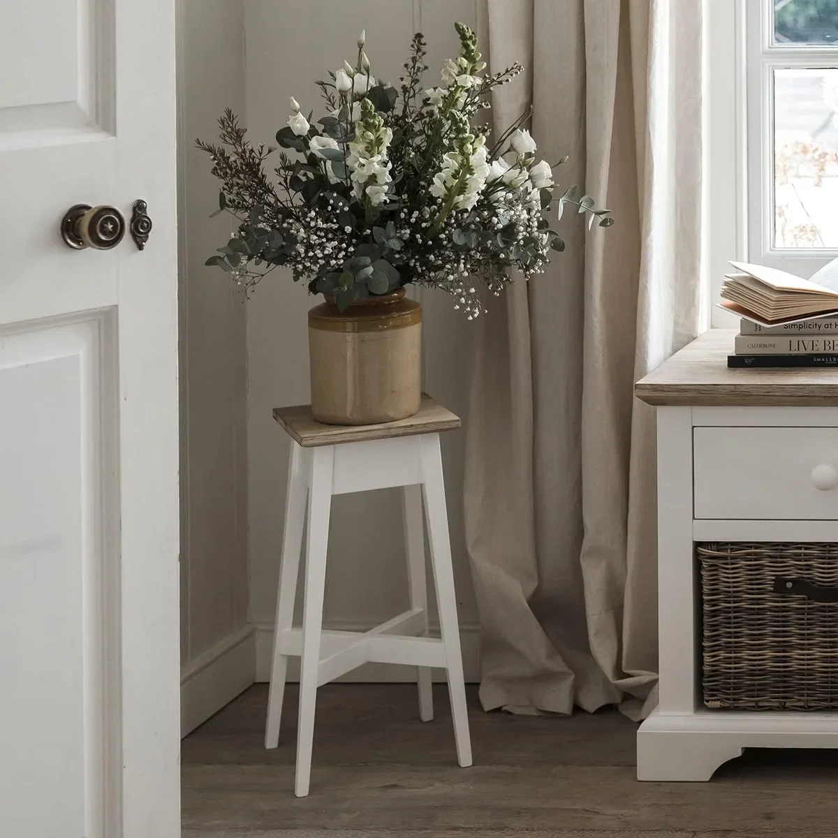 Florence Wooden Plant Stand 50cm Tall - White – image 2