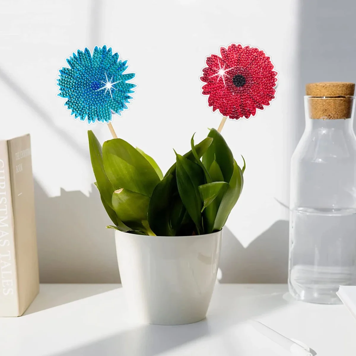 Pack of 8 Flower Plant Pot Stakes Diamond Art Kit - Multi – image 4