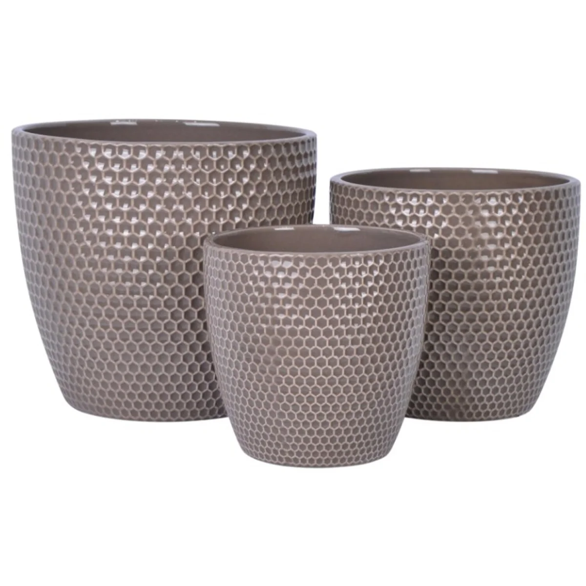 Honeycomb Finish Planter - Taupe / 16cm – image 2