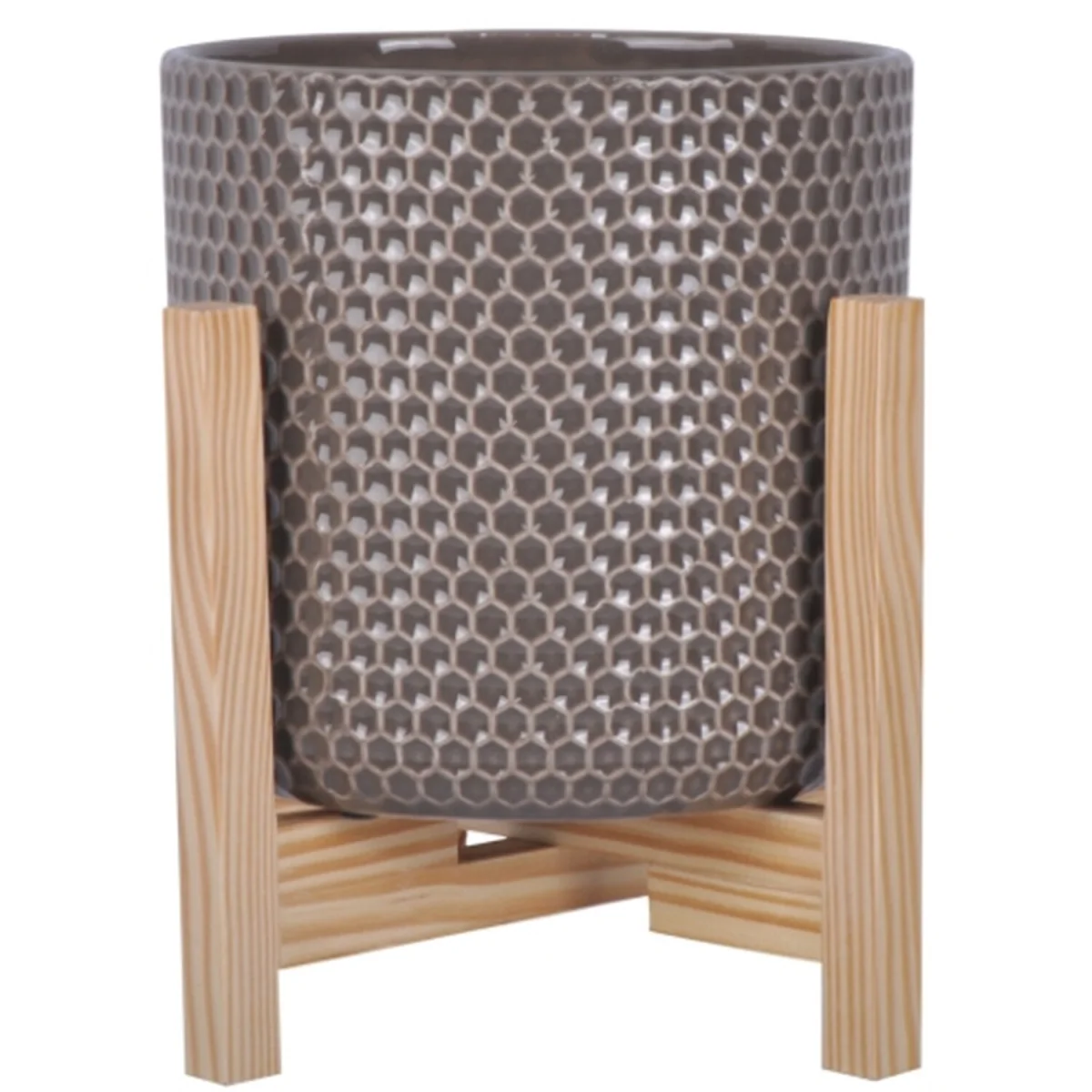Honeycomb Finish Planter - Taupe / 16cm – image 3