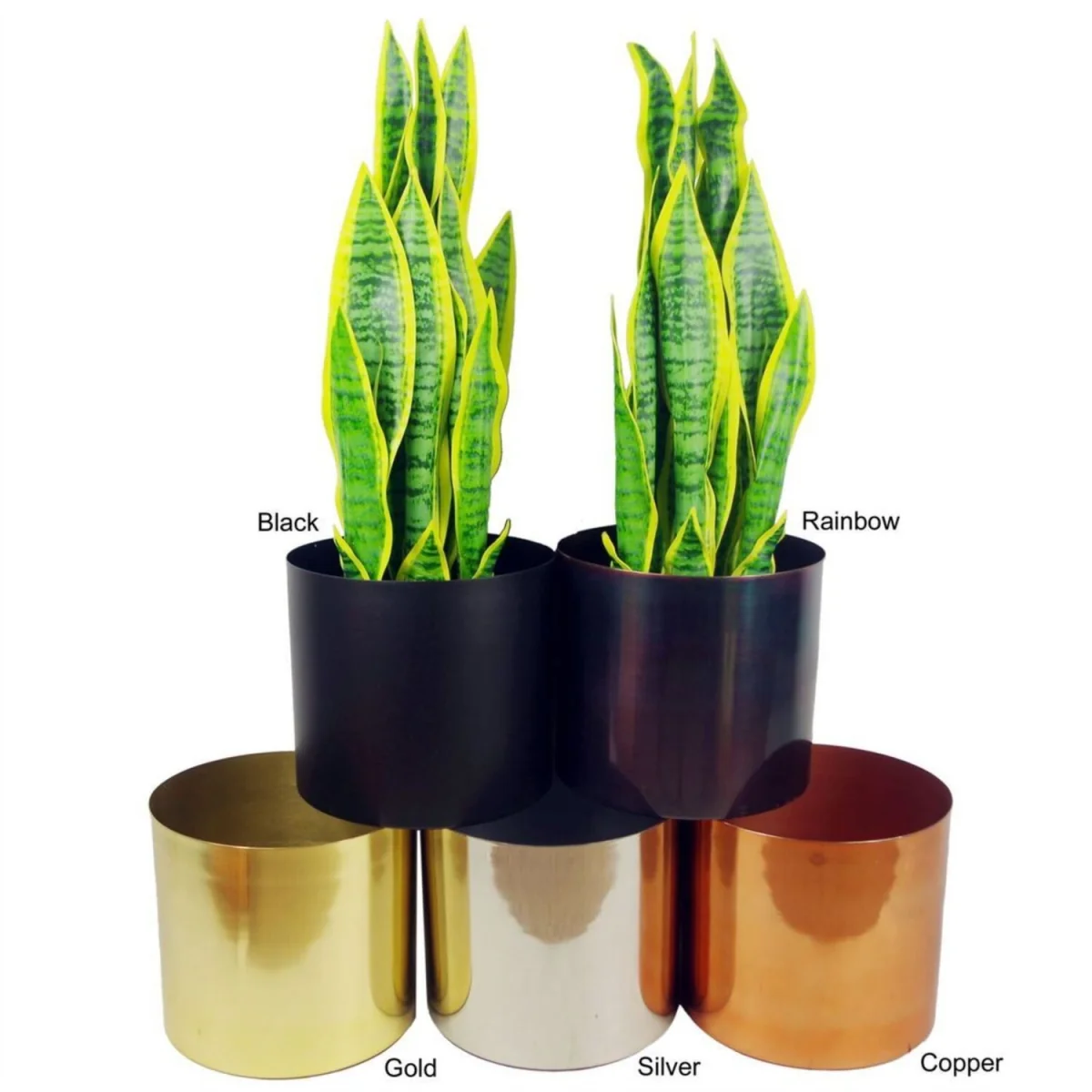 Artificial Twisted Tree Metal Planter - Green – image 2