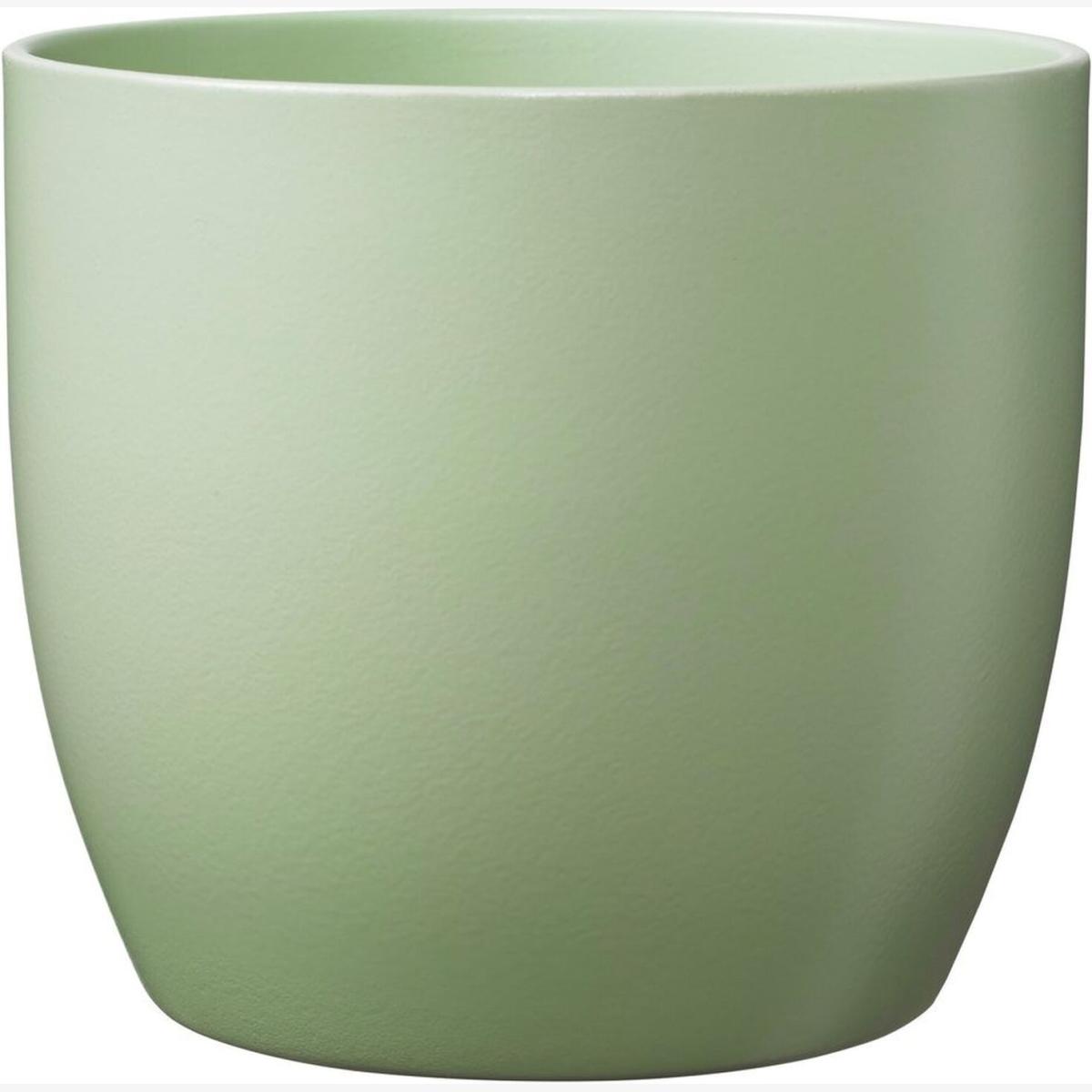 Light Green Ceramic Indoor Plant Pot - H15 cm / 0.6kg