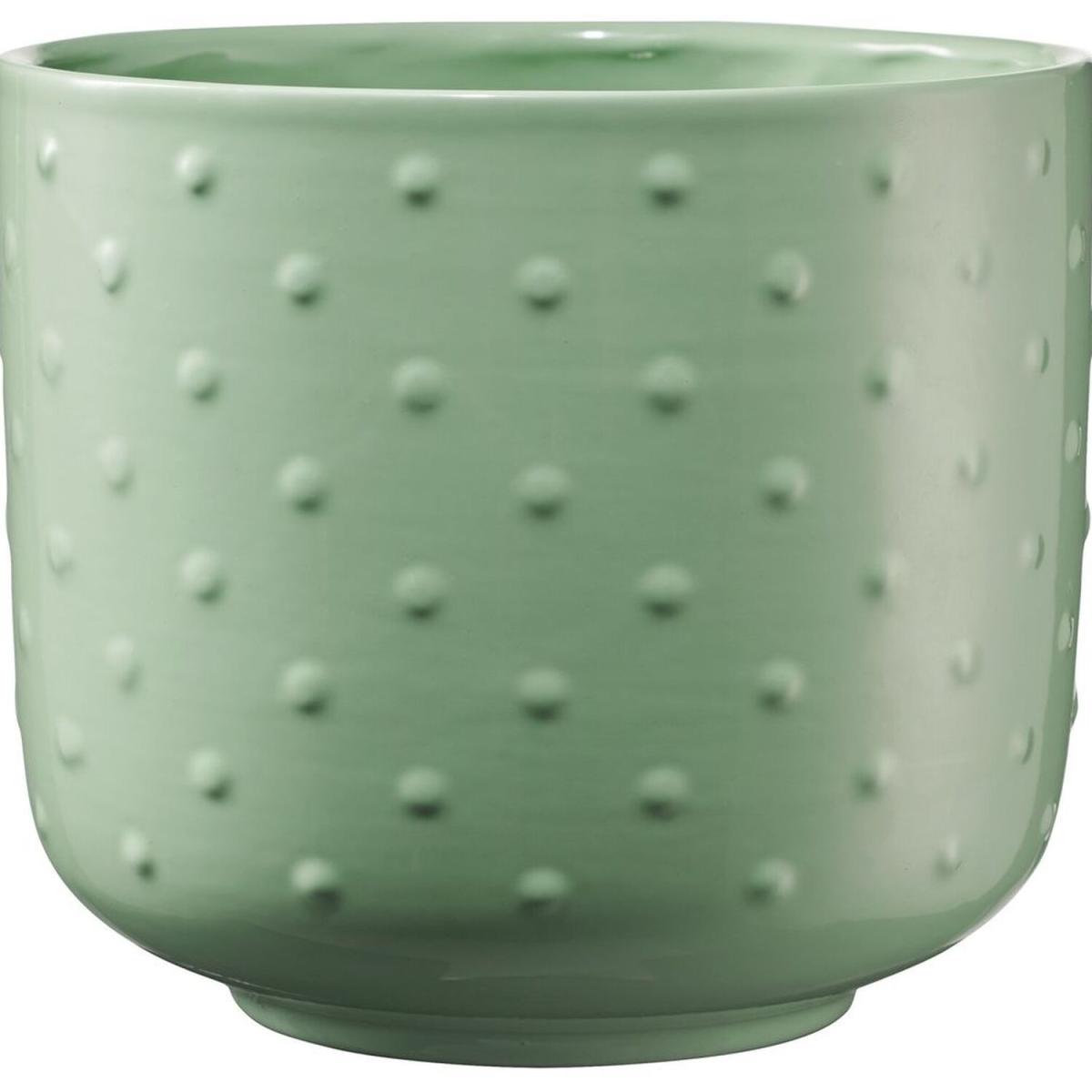 Ceramic Indoor Embossed Pearl Plant Pot - Celadon Green – image 2