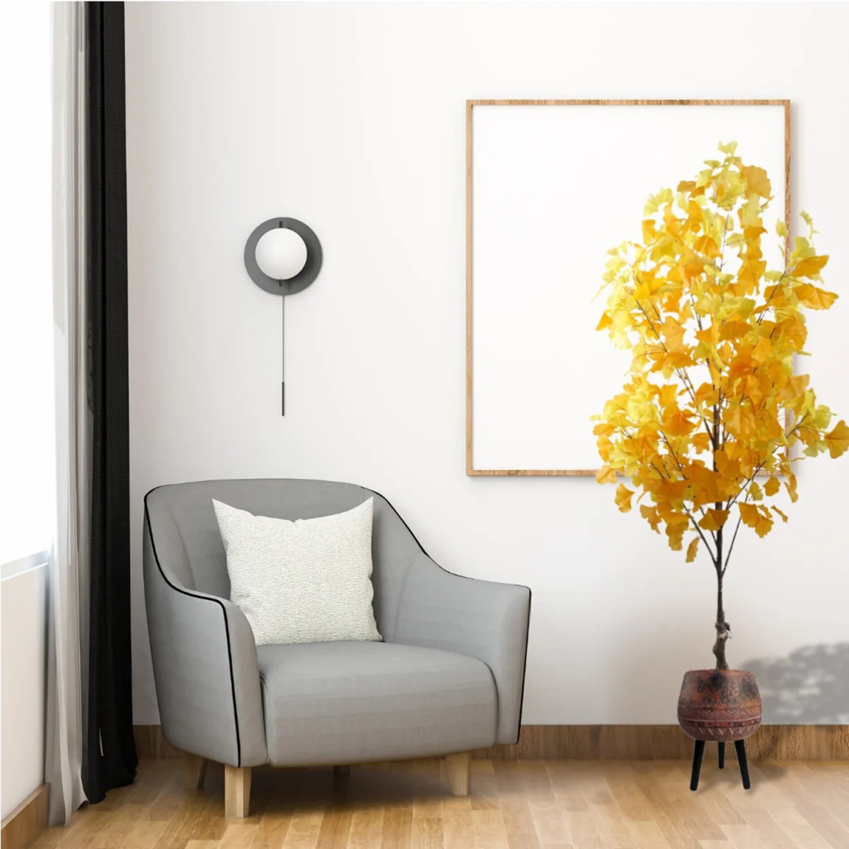 Pegdev Ginkgo Tree with Rustic Brown Planter 150cm - Yellow – image 5