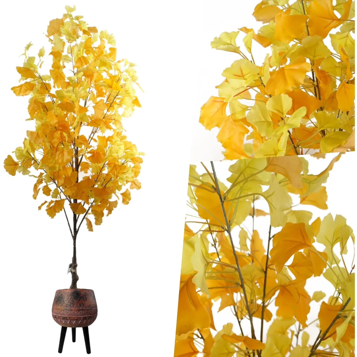 Pegdev Ginkgo Tree with Rustic Brown Planter 150cm - Yellow – image 6