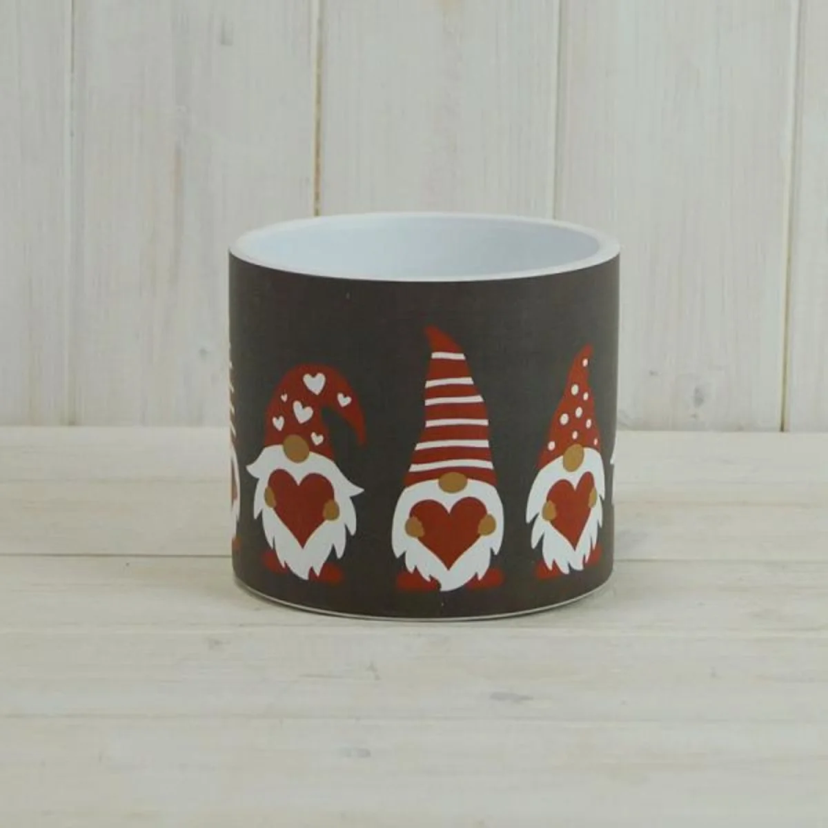 Classic Grey Santa Gnome Pot Plant pot - Dark Grey
