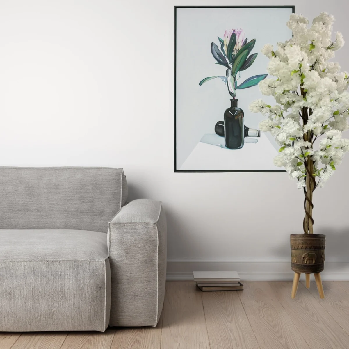Pegdev Cherry Blossom Tree with Elephant Planter 150cm - White – image 4
