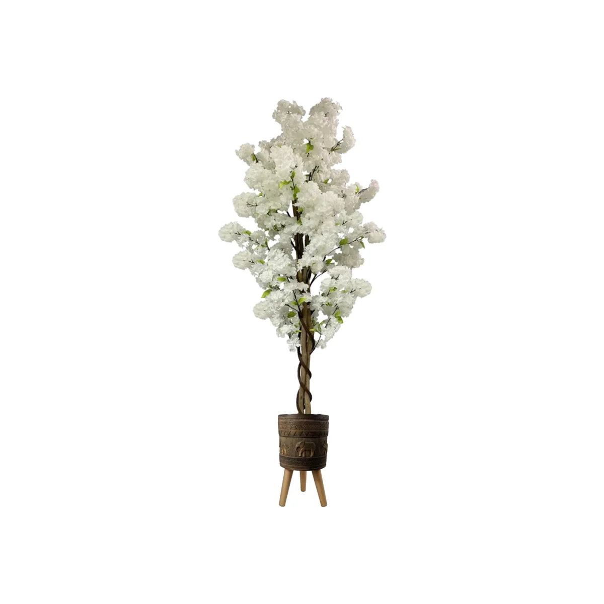 Pegdev Cherry Blossom Tree with Elephant Planter 150cm - White – image 1