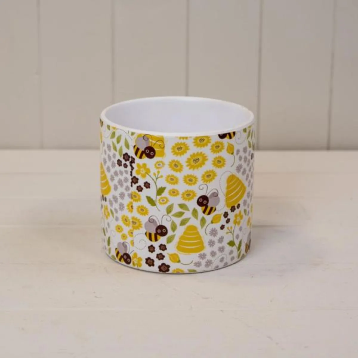 Classic Cream Bumblebee Plant Pot - Yellow
