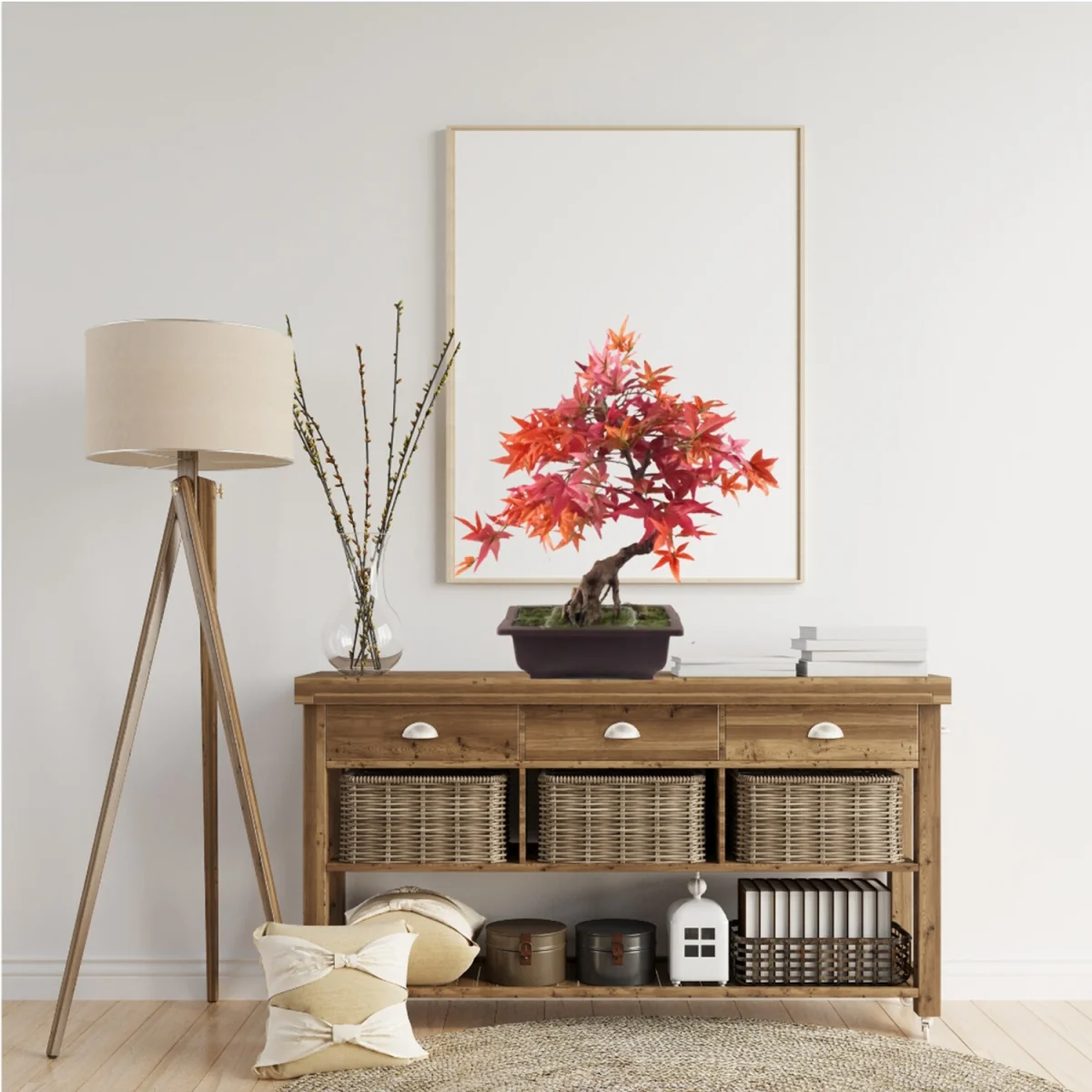 Pegdev 50cm Red Maple Bonsai Tree with Decorative Planter – image 5