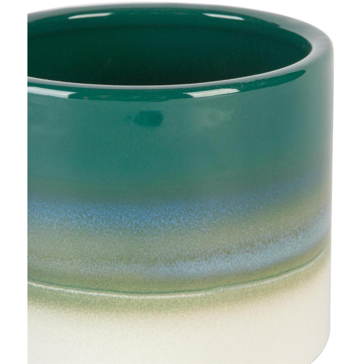 10.5cm Reactive Glaze Footed Plant Pot Pack of 3 - Emerald – image 6