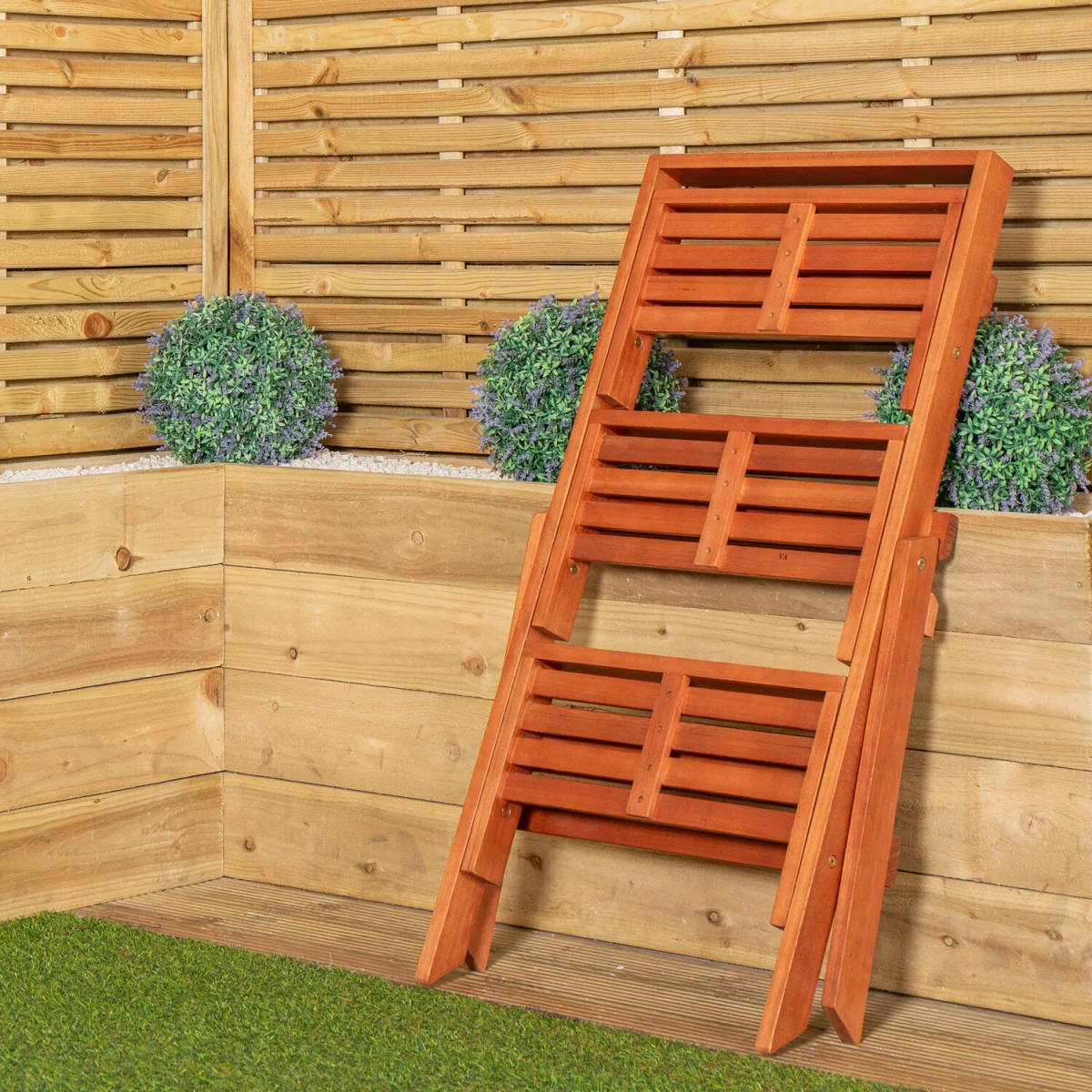 Outdoor 3 Tier Wooden Foldable Plant Display Stand - Brown – image 6