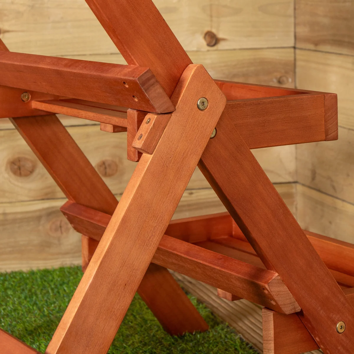 Outdoor 3 Tier Wooden Foldable Plant Display Stand - Brown – image 8