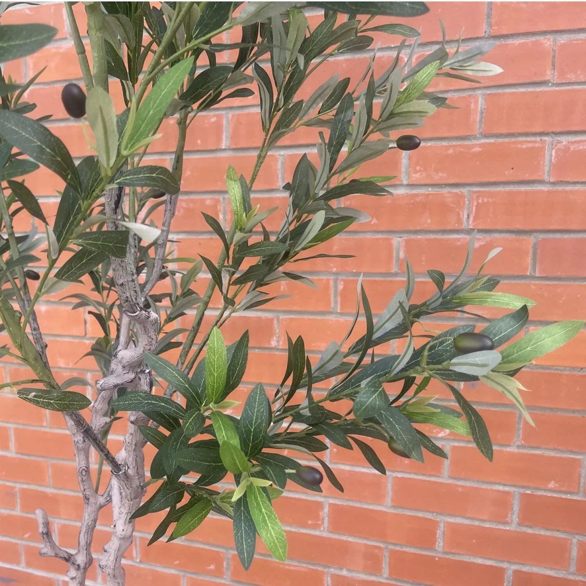 200cm XXL Artificial Olive Tree with Decorative Planter Premium - Green Large Tree – image 3