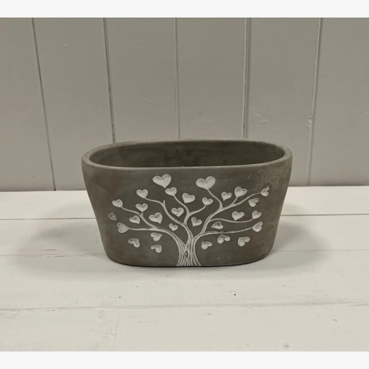 Sturdy Grey Cement Love Tree Trough - Grey