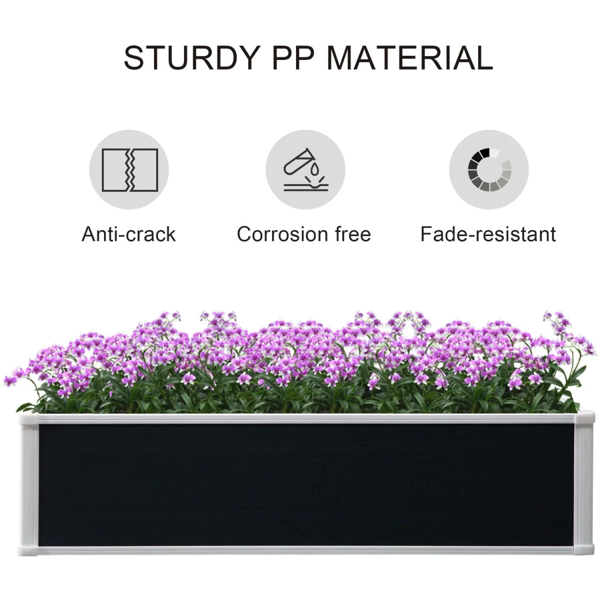 Garden Raised Bed Planter Grow Containers Flower Vegetable Pot PP - Grey and White / 120cm – image 5