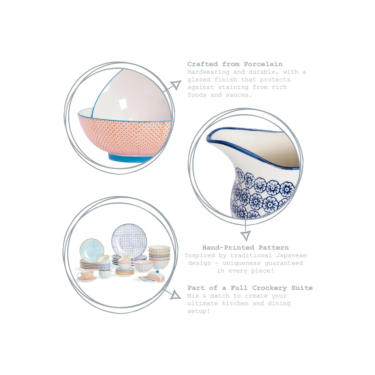 14cm Hand-Printed Plant Pot Pack of 6 - Blue – image 1