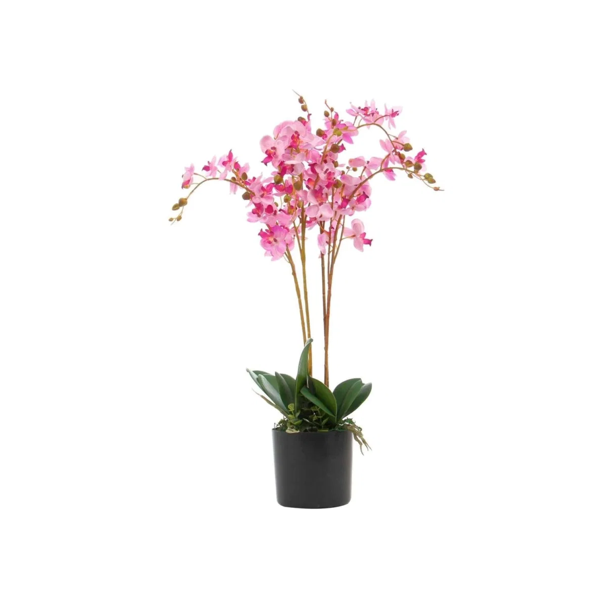Artificial Orchid Plant Potted Indoor Floral Decor - Light Pink