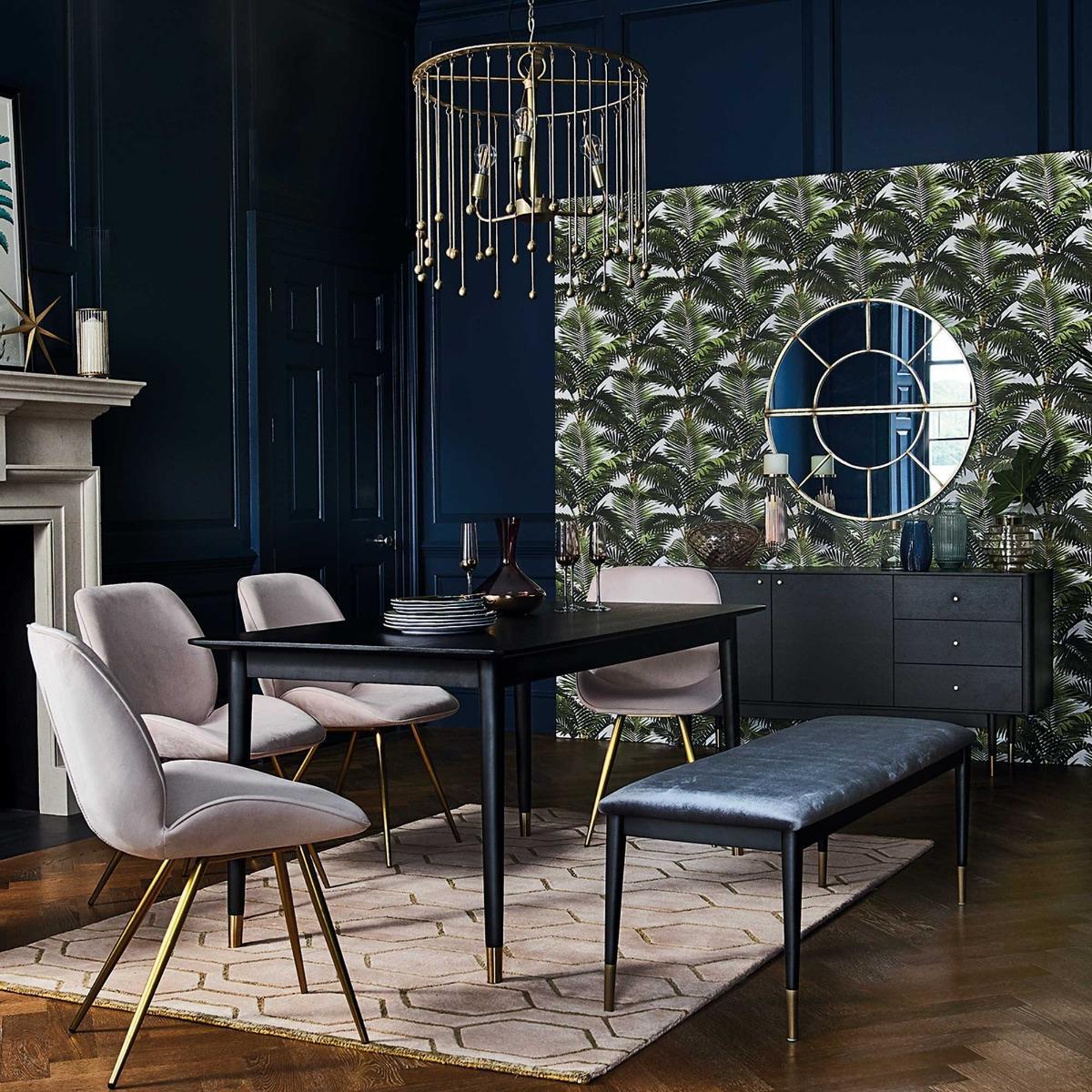 Cannelle Dining Table, Black Ash with Black and Gold Leg – image 2