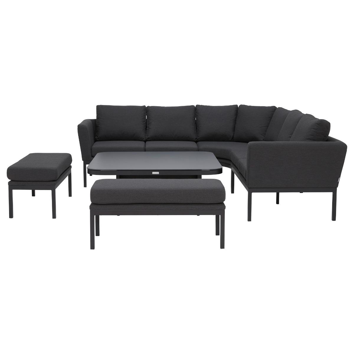 Portland Deluxe Square Corner Dining Set Charcoal, Black | Barker & Stonehouse – image 2
