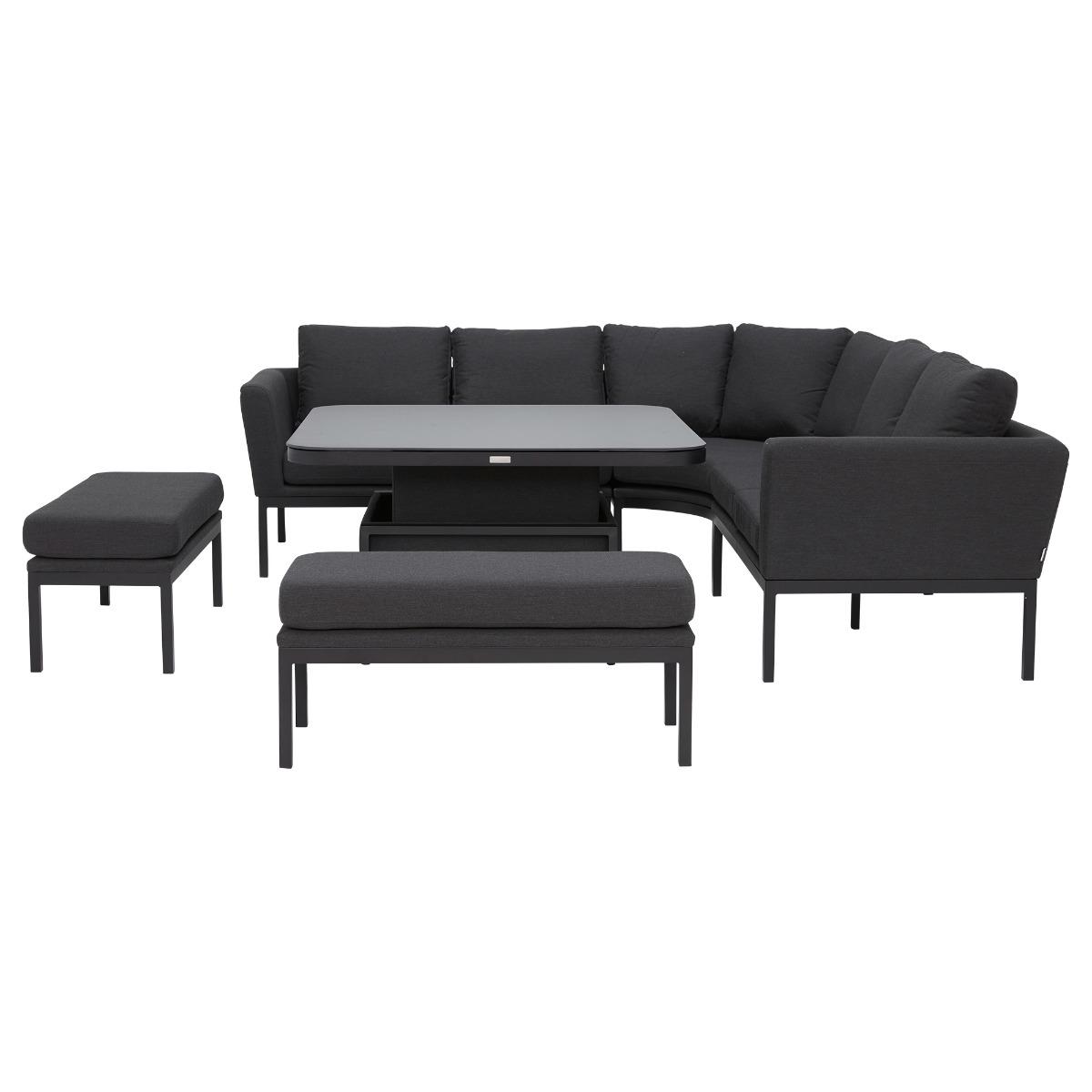Portland Deluxe Square Corner Dining Set Charcoal, Black | Barker & Stonehouse – image 3