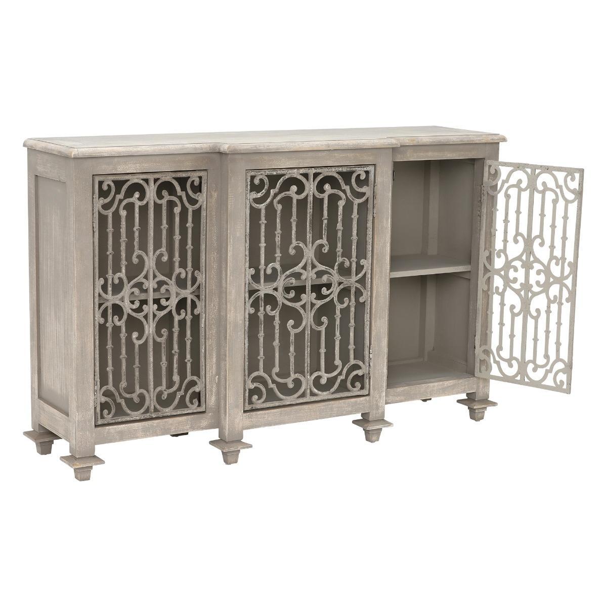 Versaille Reclaimed Wood and Cast Iron Sideboard, Pine – image 4