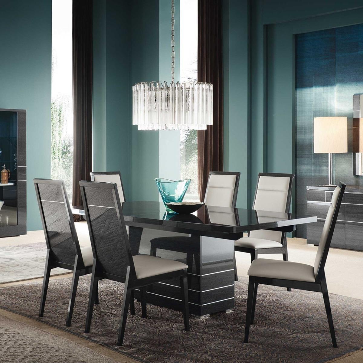 Versilia Extending Dining Table, Grey Koto High Gloss Finish – image 3