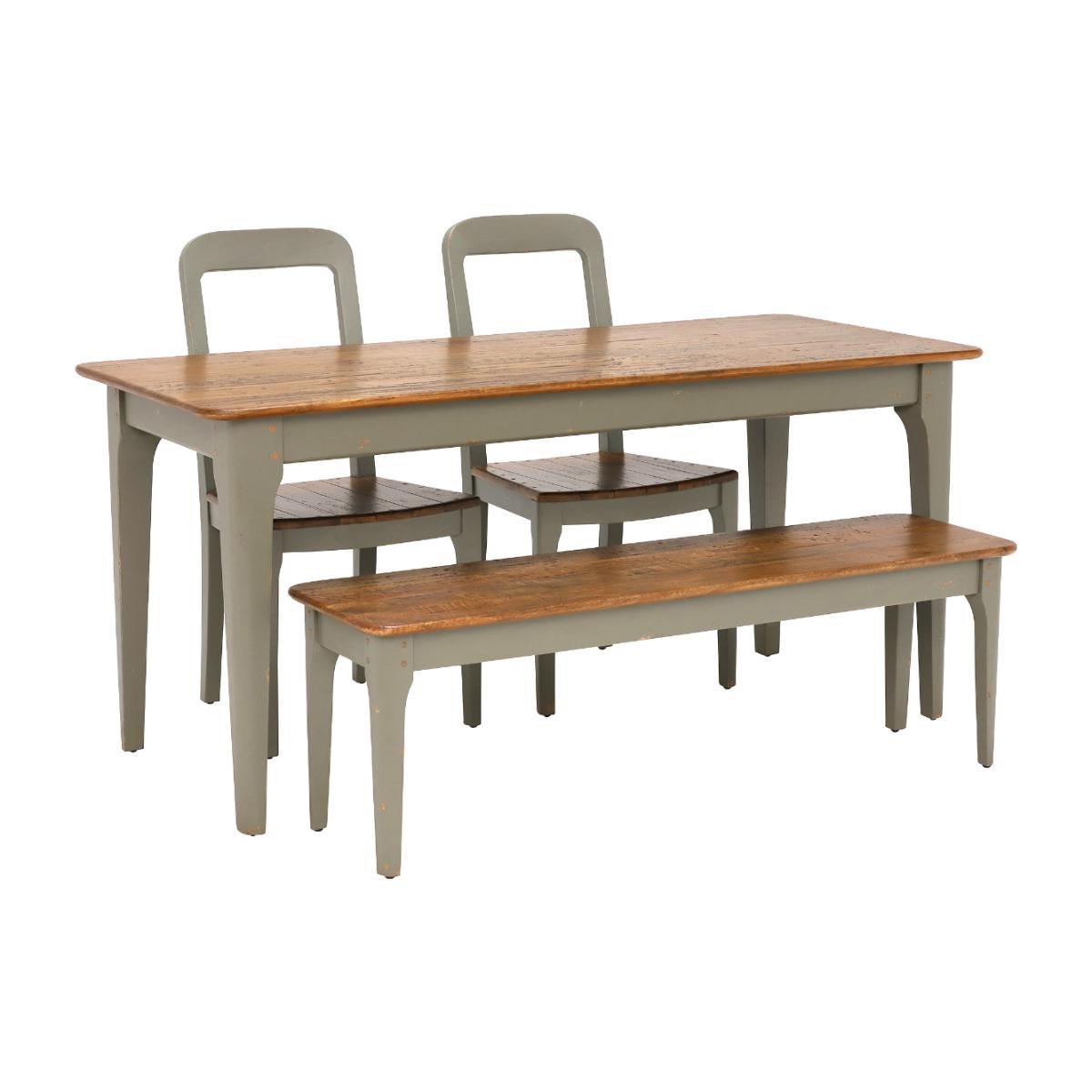 Maison Dining Table, Bench and 2 Dining Chairs