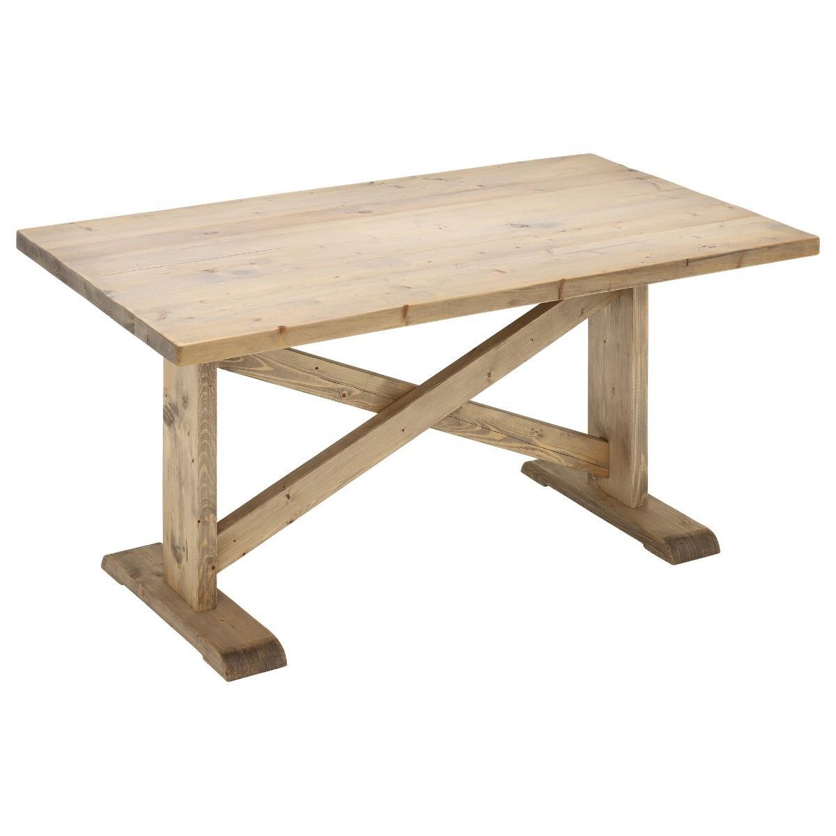 Newsham Reclaimed Wood Dining Table, Grey Waxed Finish – image 4